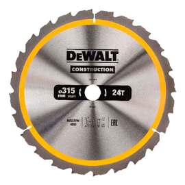 Диск пильный по дереву DeWalt CONSTRUCTION DT1961 315х30мм 24T