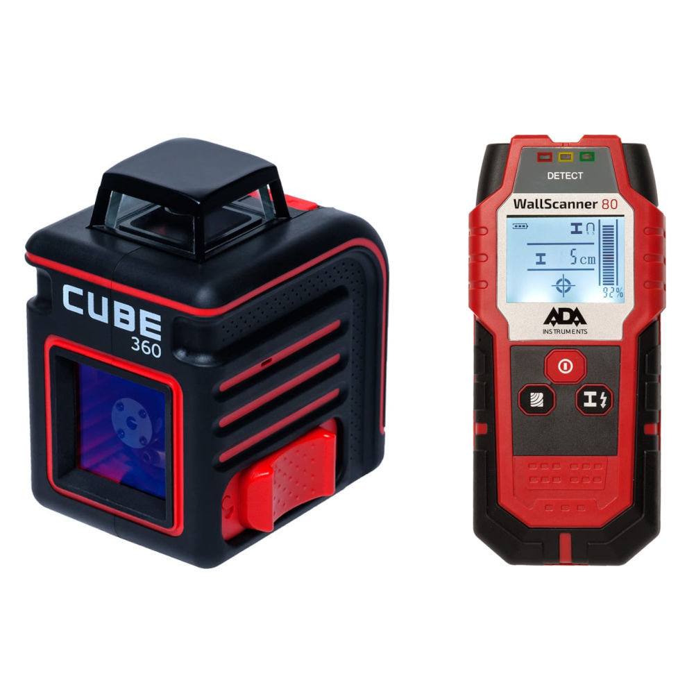 Лазерный уровень ADA CUBE 360 Basic Edition + Детектор проводки ADA Wall Scanner 80 — Фото 6
